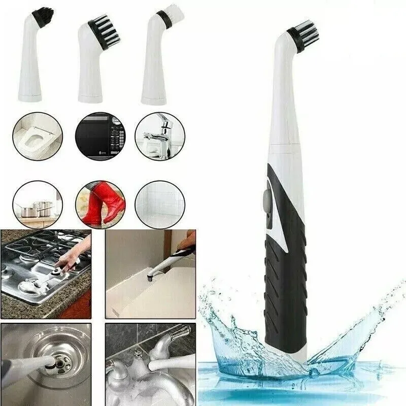 Electric Cleaning Brush Scrubber Cleaning Electric Brush House For Kitchen Bathroom 4 Heads for Bathroom Toilet Kitchen Tile