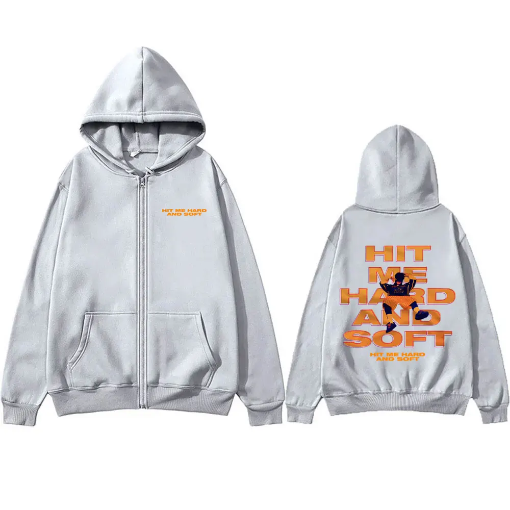Hit Me Hard and Soft Tour 2024 Zipper Hoodie Men Women Hip Hop Fashion Zip Up Jacket Male Casual Loose Oversized Zip Up Hoodies