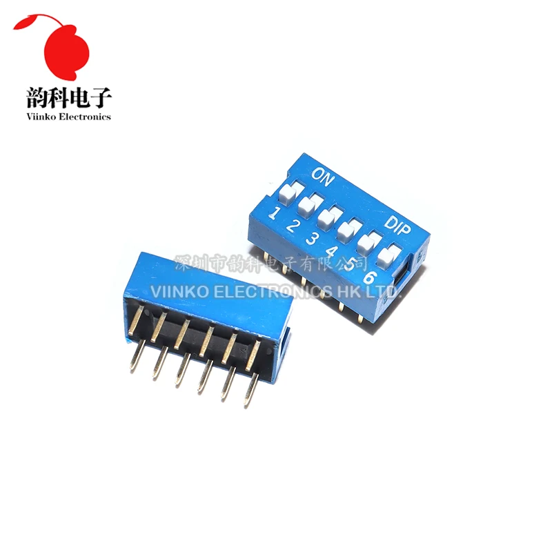 10pcs Slide Type Switch Module 1 2 3 4 5 6 7 8 10 12 PIN Bit 2.54mm Position Way DIP Blue Pitch Toggle Switch Blue Dial Switch