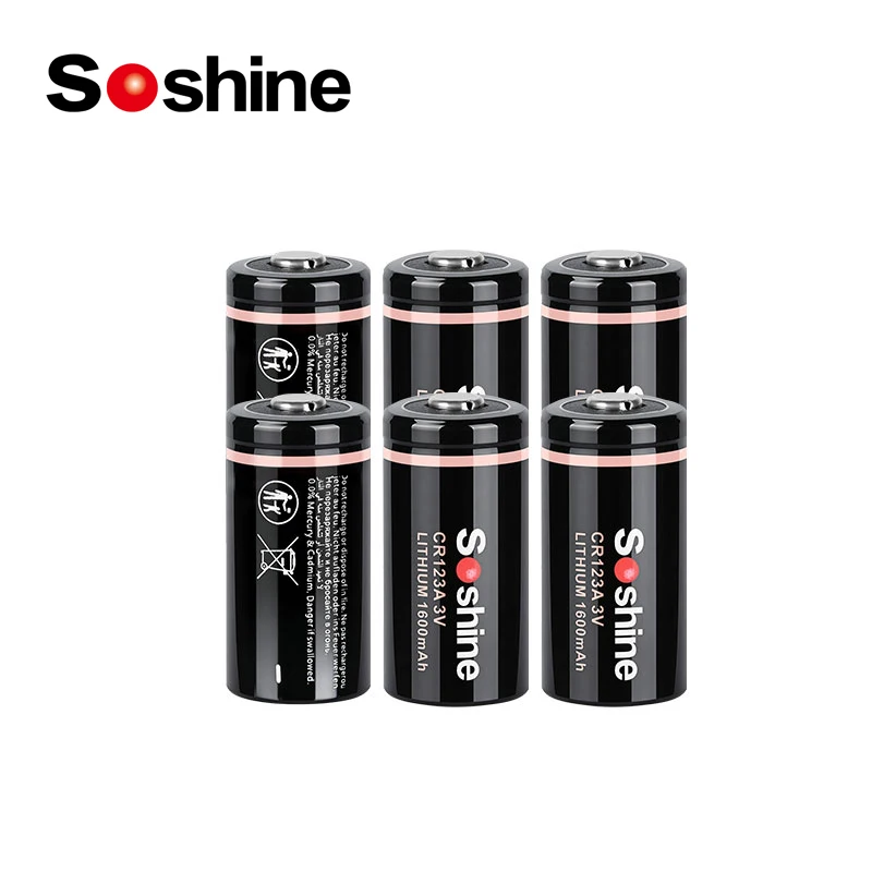 Soshine 3V 1600mAh Lithium Battery 3 Volt CR123A Batteries Non-Rechargeable Battery for Digital Camera Wireless Mouse Calculator