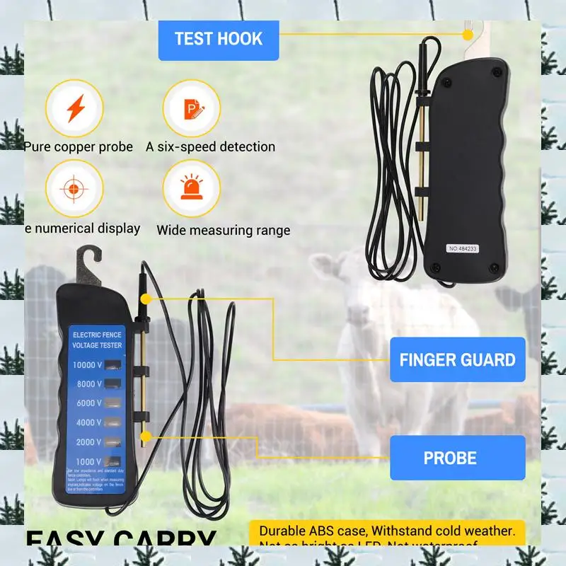 

ABLG Ranch Fence Voltage Tester 1000V Electronic Fence Voltage Tester,Yard Fencing Tester