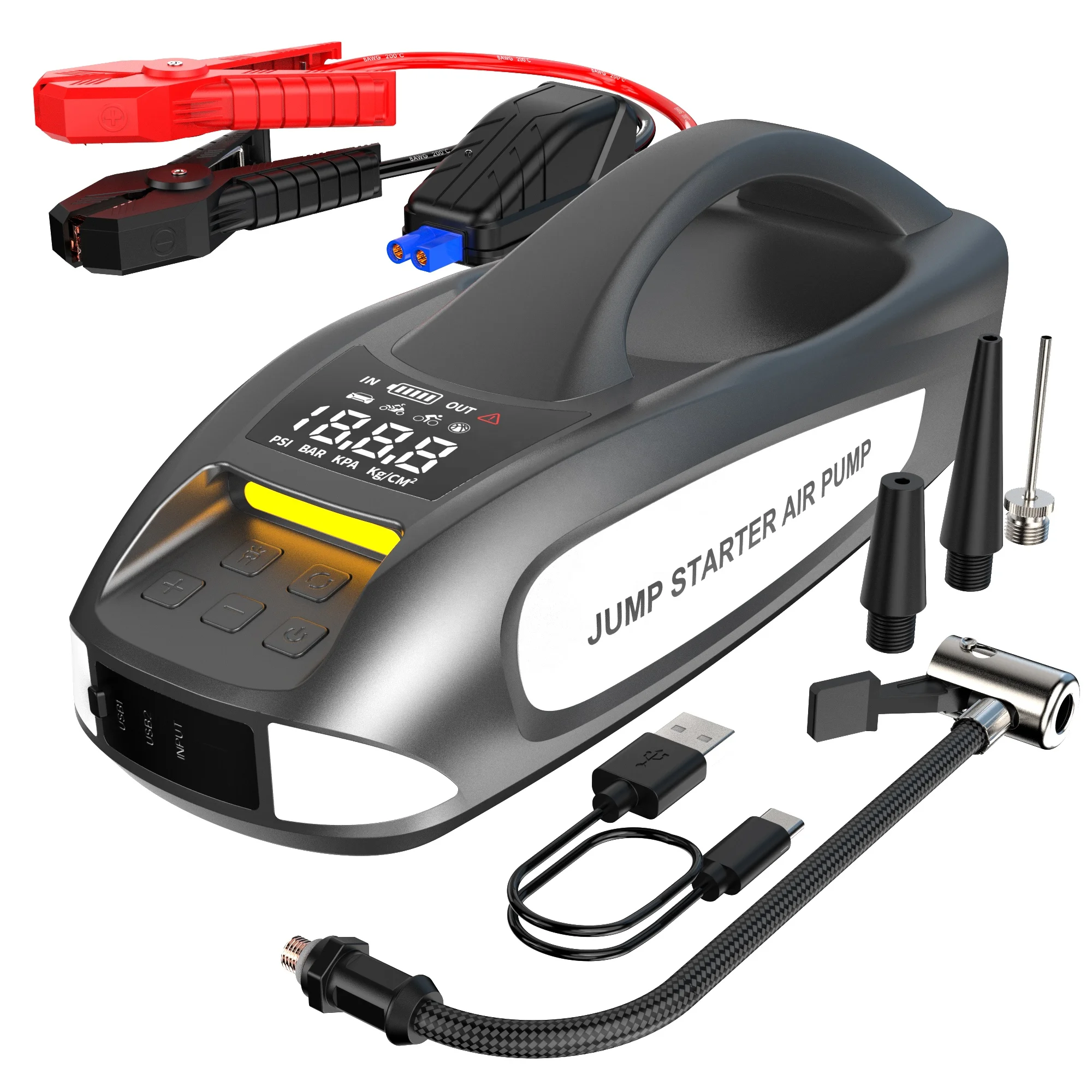 

Car Jumper Battery Pack 6000A 150psi 27000mAh Portable Jump Starter Power Bank With LED Light For Cars/Motorcycles/Trucks