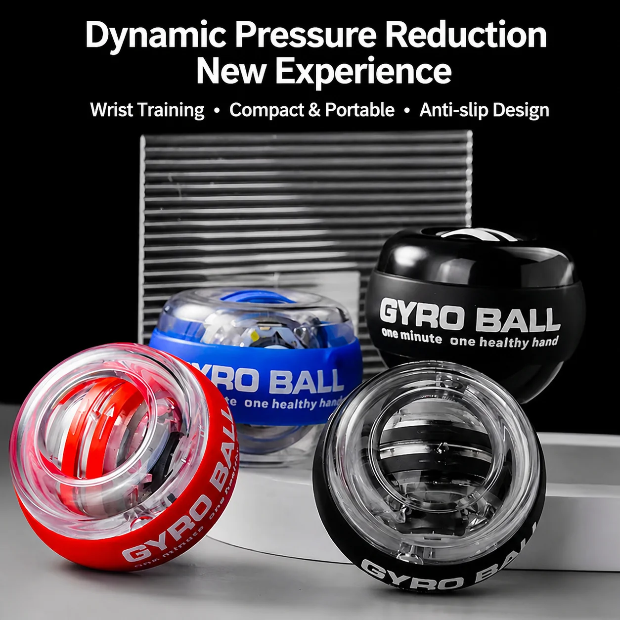 Wrist Power Ball Level 5 Color-Changing, Wrist and Arm Exercise, Self-Starting, Stress-Relief, Metal, Silent, Gyroscopic Fitness