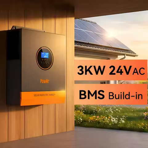 PowMr BMS Solar Inverter Hybrid 24V 110V 3KW Off Grid Pure Sine Wave