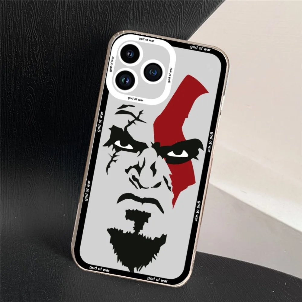 Capa de telefone God of War Game para iPhone 11 12 Mini 13 14 15 Pro Max transparente