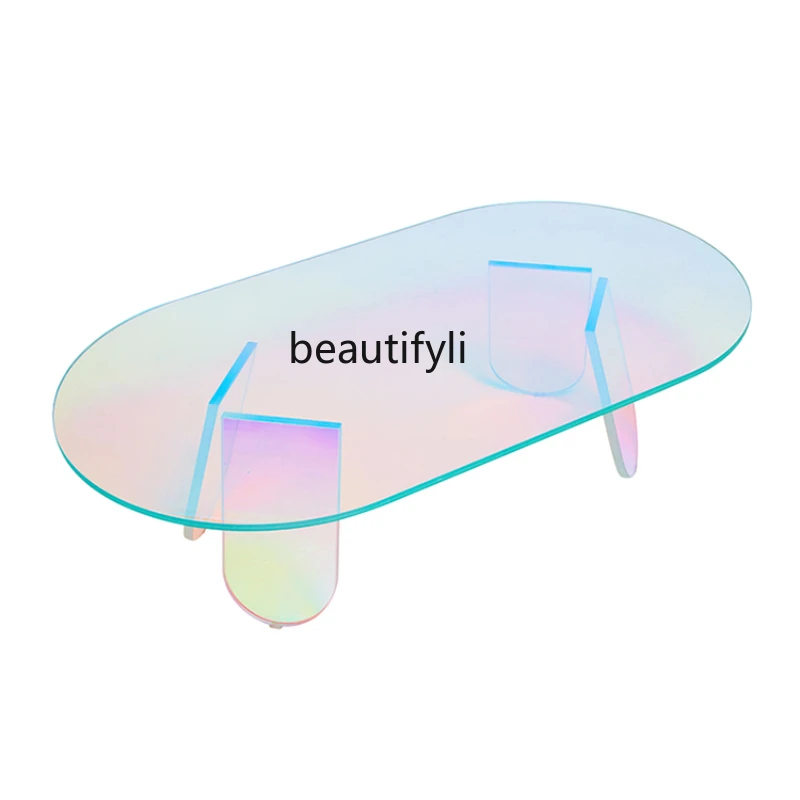 

Colorful Coffee Table Nordic Acrylic Transparent Side Table Living Room Sofa Corner Table Rainbow Fairy Table