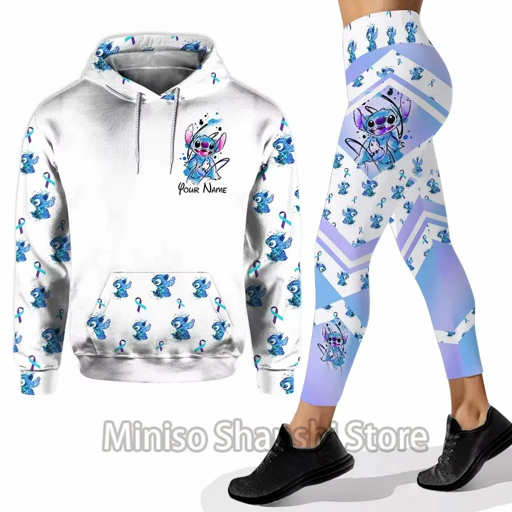 New Personalized Disney Mickey Mouse Minnie 3D Women\'s Hoodie and Leggings Suit Minnie Yoga Pants Sweatpants Fashion Sports Suit