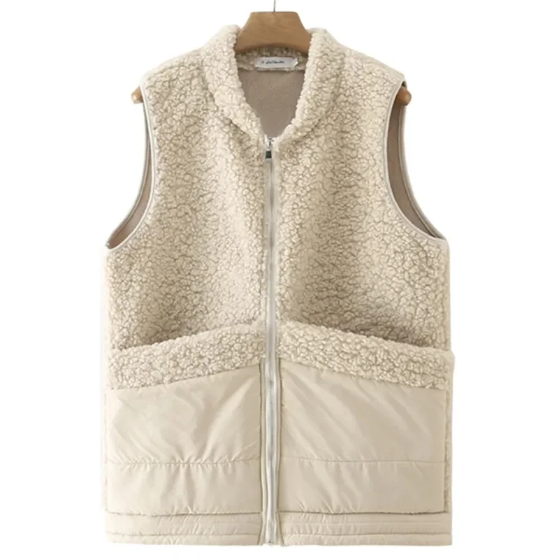 2024 Dames Mouwloze Bovenkleding Koreaanse Dames V-Hals Lam Kasjmier Vest Jas Lente Herfst Vrouwen Grote Maat 5xl Vest Jas