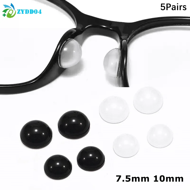 5Pair Anti Slip Eyeglasses Nasal Supports Silicone Invisible Glasses Air Cushion Nose Pads Transparent Self-adhesive Nose-holder
