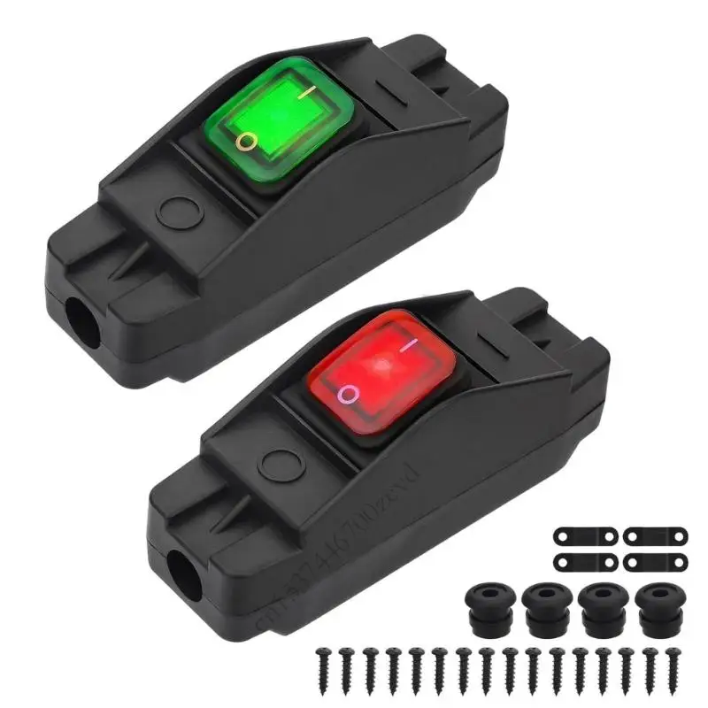 

2pcs встроенные переключатели шнура Пяхонепроницаемые водонепроницаемые включения/выключатели.