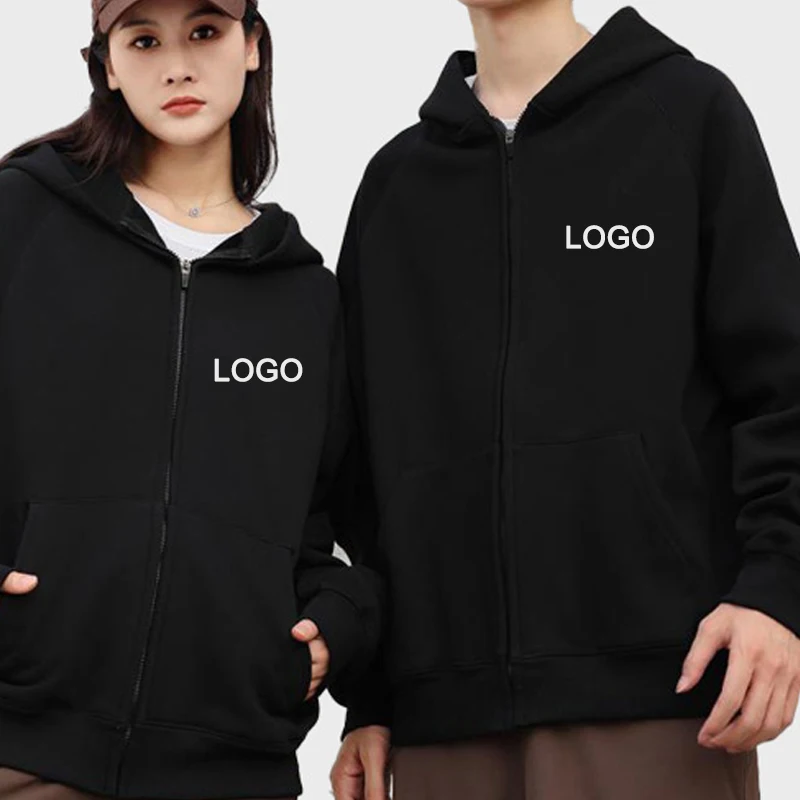 تخصيص سحاب مطبوع هوديس الرجال أزياء سحاب أكمام طويلة حتى بلوزات المرأة عارضة شخصية هودي البلوز سوداديرا