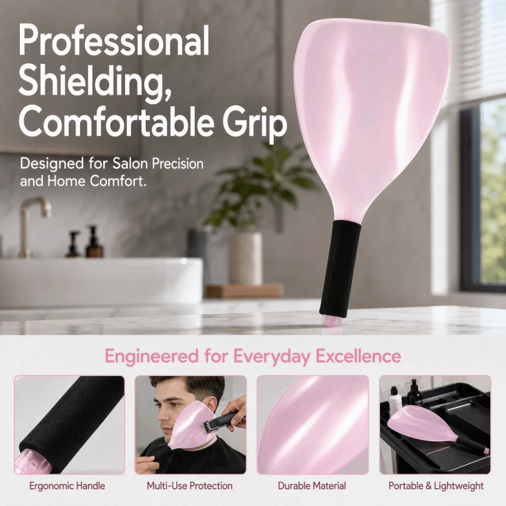 3PCS Handheld Design Face protection Sponge Handle Practical Hairdressing Face Protector Reusable Hair Cutting Face Mask