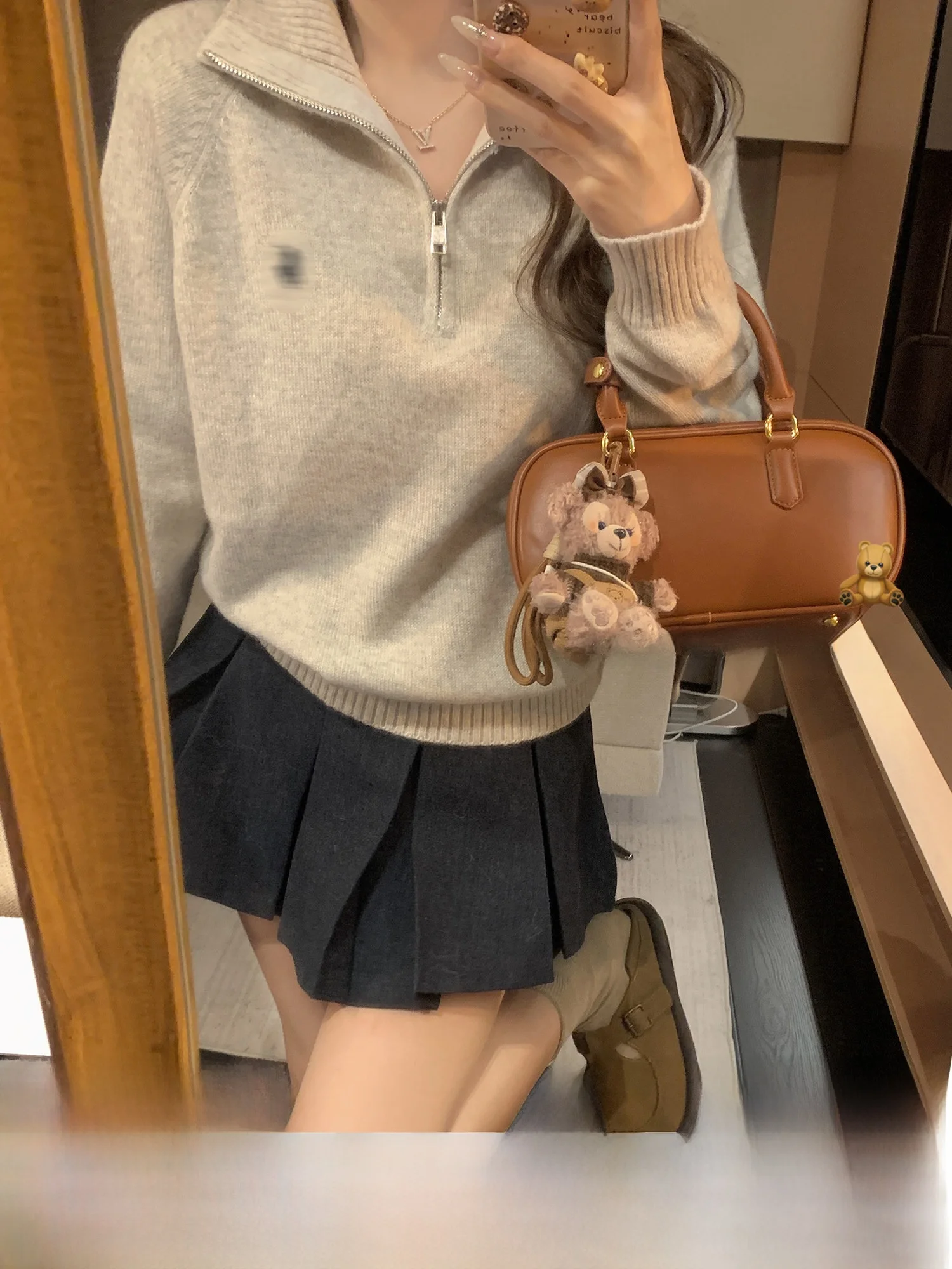 

DDXZ Вечерний нежный ленивый однотонный трикотаж, свободный универсальный свитер с высоким воротником и вышивкой на молнии, повседневный свободный крой, мягкий