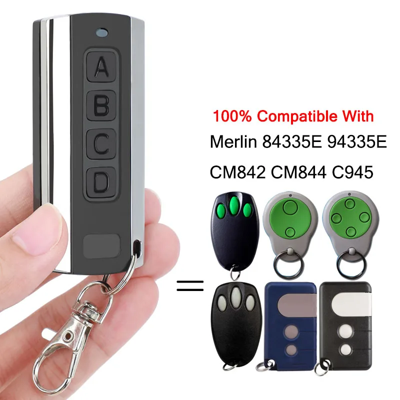 

Merlin C945 CM842 CM844 94335E MotorLift 84335E Garage Remote Control Garage Door Opener 433.92MHz Rolling Code