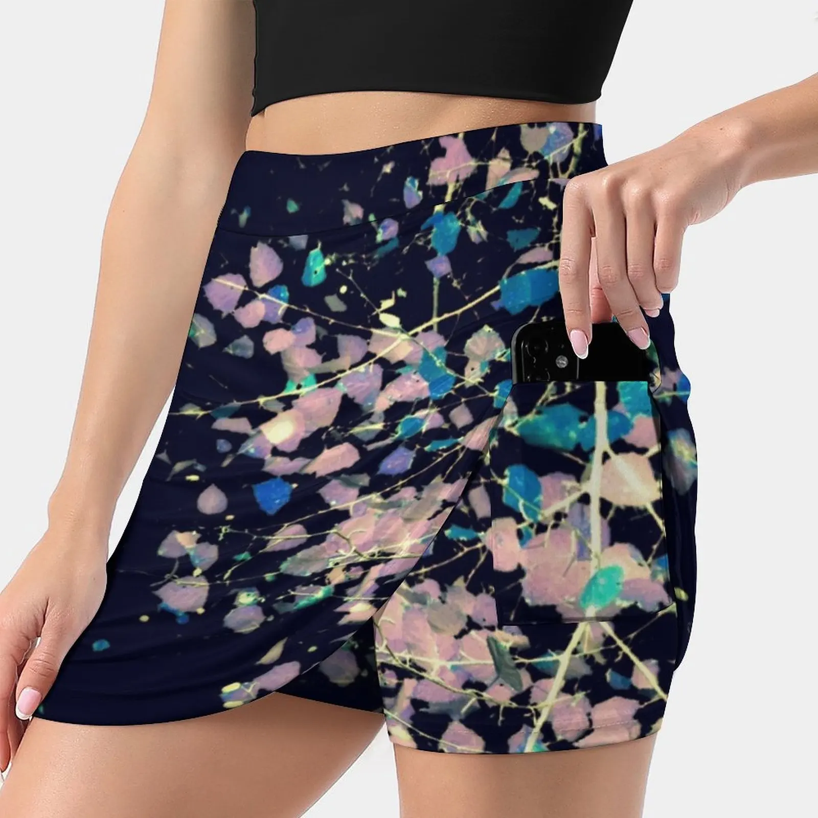 

Nature Pattern # 4-Birch ( Blue ) Women's skirt With Hide Pocket Tennis Skirt Golf Skirts Badminton Skirts Running skirts Birch