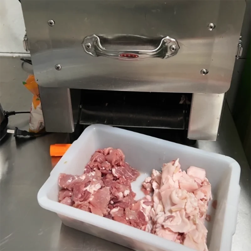 Commercial Large Stainless Steel Multi-Functional Fresh Meat Slicer   Full-Auto with Powerful Motor for Shredded Meat Sliced Mea
