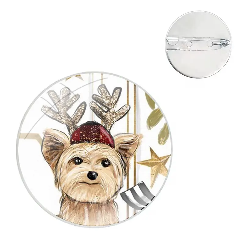 cute dog Yorkshire Terrier Badge Brooch Pin Accessories For Clothes Backpack Decoration gift