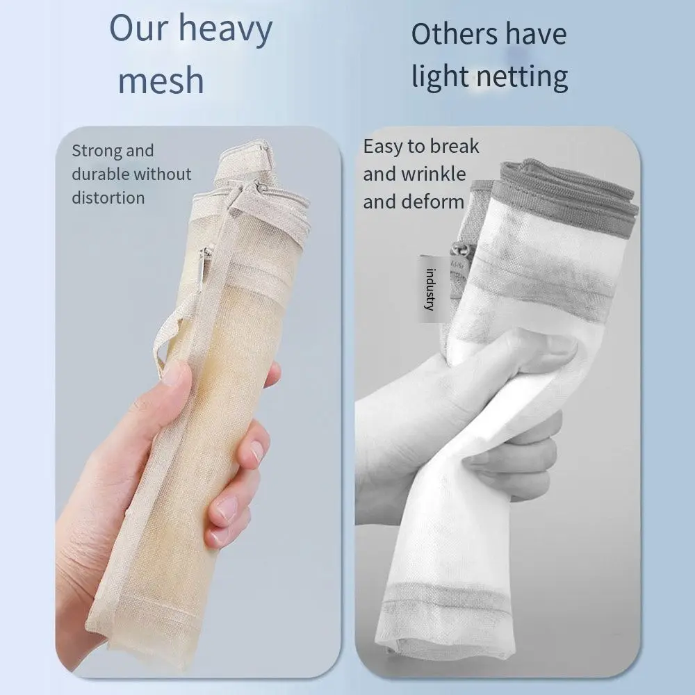 

File Pocket A4 Mesh Zipper Pouch Subject Transparent ID Card Storage Handbag Portable Large Capacity Test Paper Files Bag School