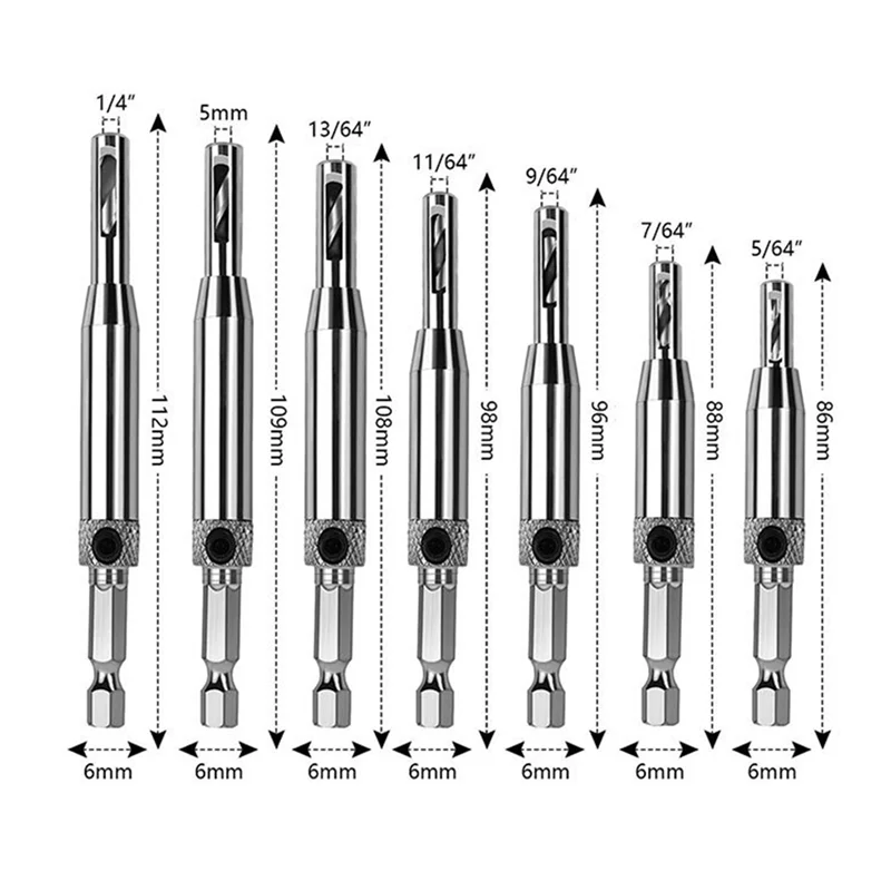 AEE6-مفصلي بت مجموعة أبواب النجارة والنوافذ المفصلي ثقب فتاحة تحديد المواقع الحفر مجموعة سداسية مقبض بت سهلة التركيب
