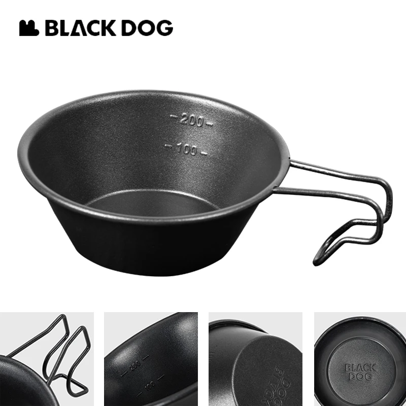 Naturehike Blackdog 310ML Stainless Steel Snow Bowl Tableware Outdoor Camping Picnic Nonstick Bowl Portable with Hanging Handle