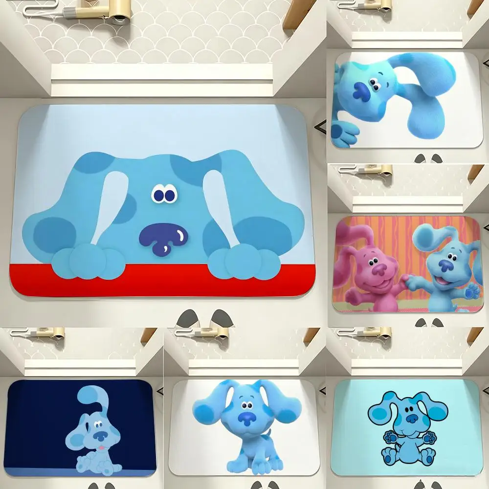 Tapis de sol à motif de personnage de dessin animé B-Blues Clues, tapis de salle de bain en boue de diatomée, tapis de sol absorbant à séchage rapide, pour la salle de bain domestique