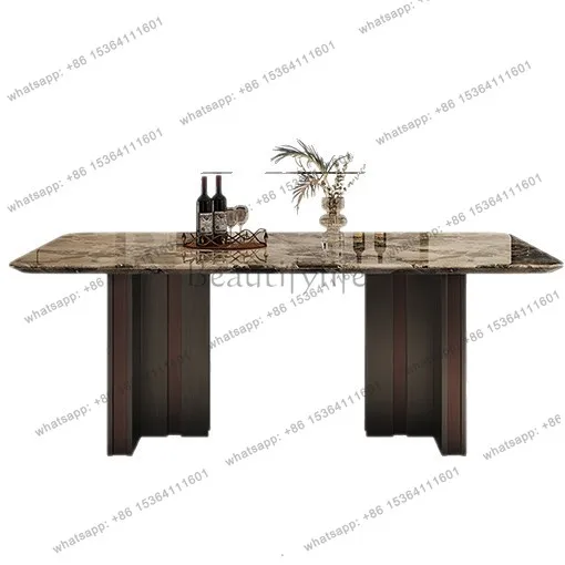 

Italian light luxury marble dining table Home high-end designer luxury stone dining table