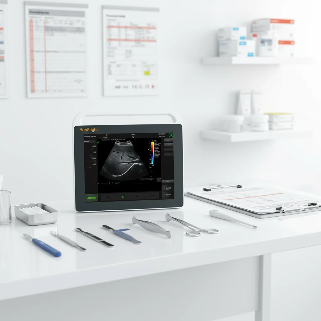 Ecógrafo portátil de alta definición Sun-800S con pantalla táctil de 15 pulgadas para obstetricia y ginecología