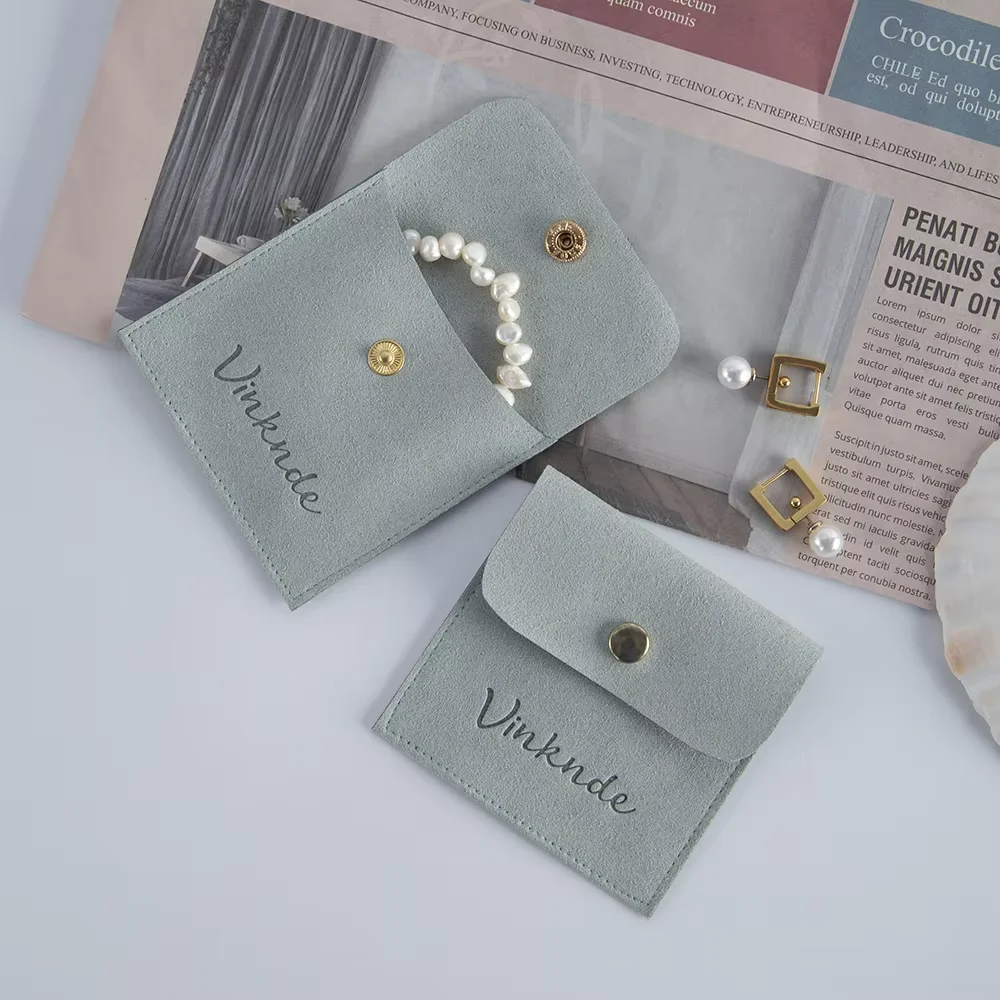 

50 шт., подарочные пакеты для ювелирных изделий, индивидуальный логотип 8x8 см, серьги-кольца из микрофибры, модная упаковка, сумка для хранения, свадебный маленький бизнес