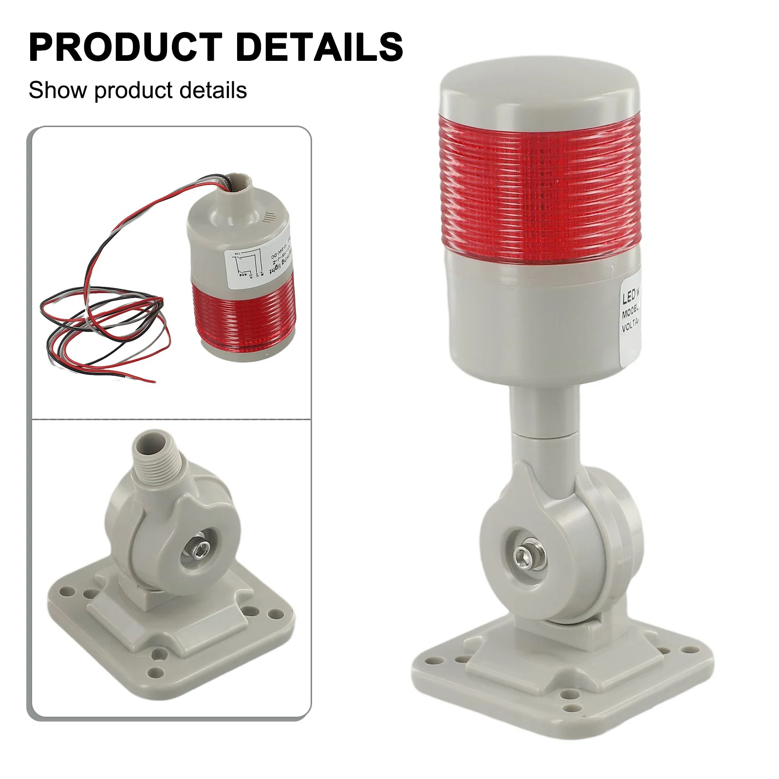 Luz de pila Industrial multicapa de 3 capas, torre de señal LED, maquinaria de alarma, luz de seguridad de precaución con Base giratoria