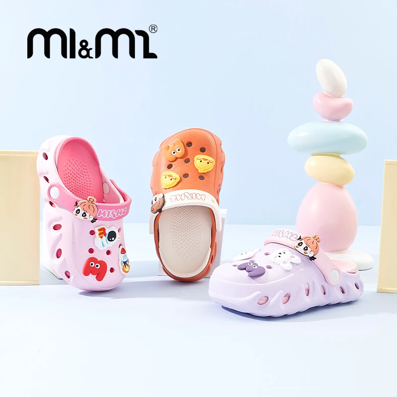 M1&M2 Cartoon Boys Girls Slippers Summer Cute Slides Sandals Mules Soft Sole Breathable Anti-slip Indoor Outdoor Beach Footwear