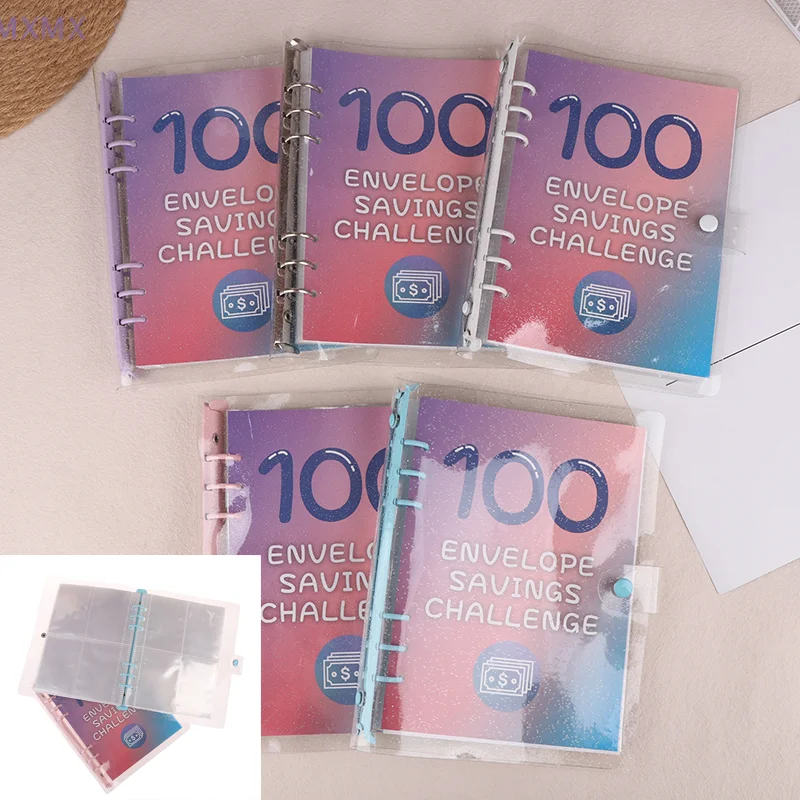 100 Days Envelopes Money Saving Challenge Binder Album Budget Storage Book Savings Planning Book With Cash