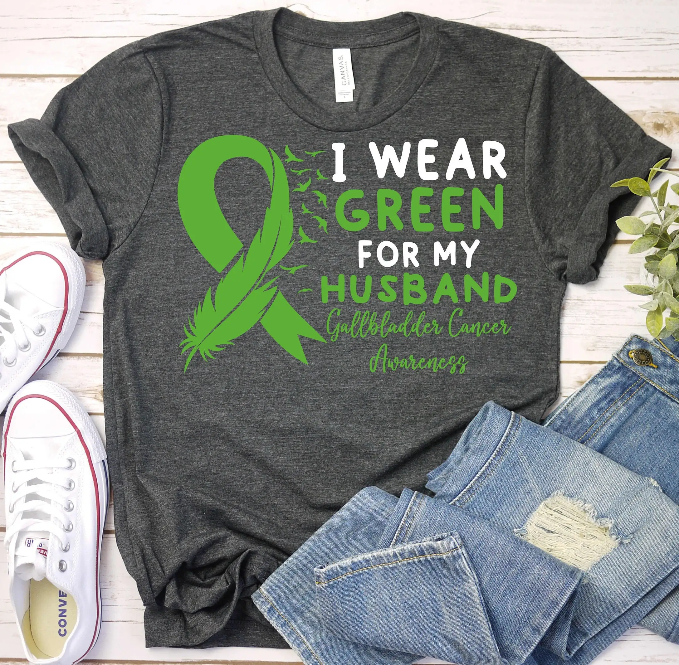 Gallbladder Cancer Awareness T Shirt Removal Support Husband Survivor Tumor