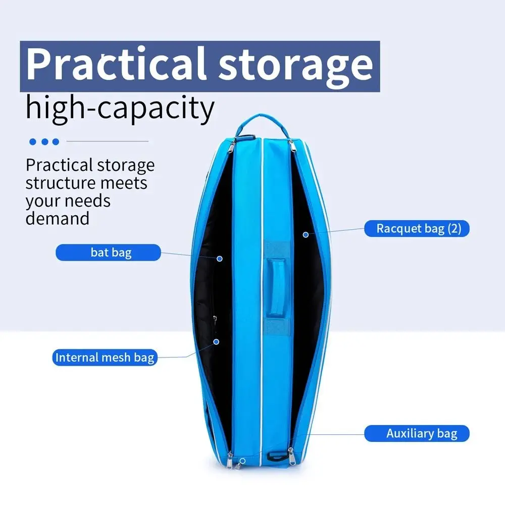 

Вместительная сумка для бадминтонных ракеток с многофункциональным отделением для обуви, теннисная сумка через плечо, водонепроницаемый большой рюкзак для спортзала