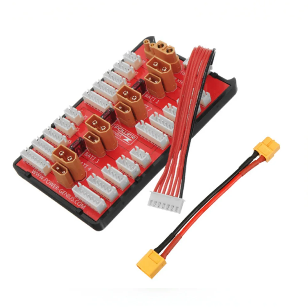 RC Model Charging Board 2S-6S XT60 XT30 Dual Port Parallel Charging Board Charge 4 Batteries Simultaneously LiPo Battery Charger