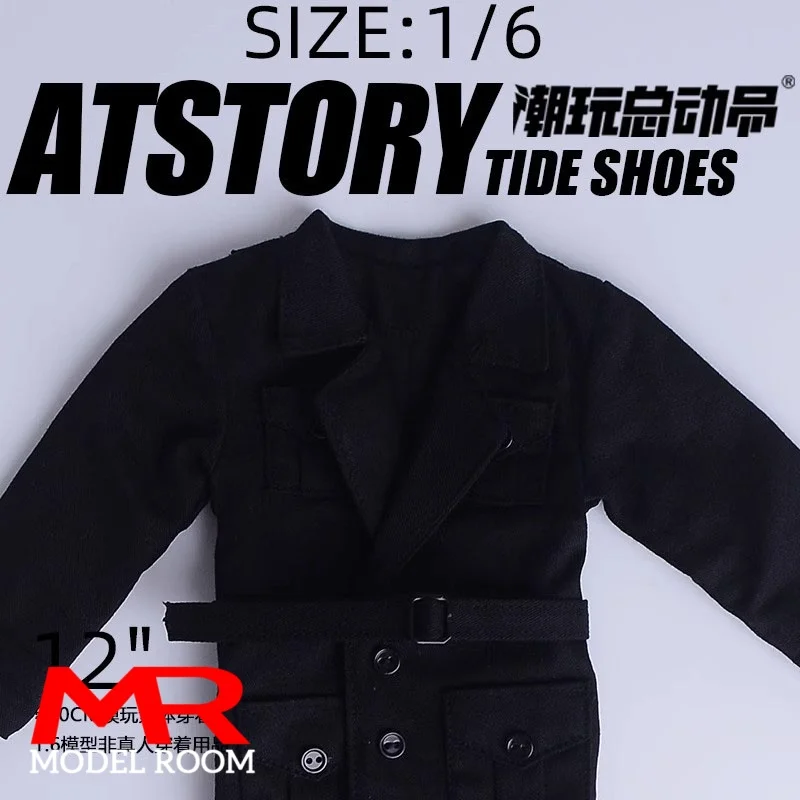 ATstory 1/6 مقياس سترة واقية الذكور البريطانية معطف طويل الملابس نموذج صالح 12 ''3Atoys الجندي عمل الشكل دمى الجسم