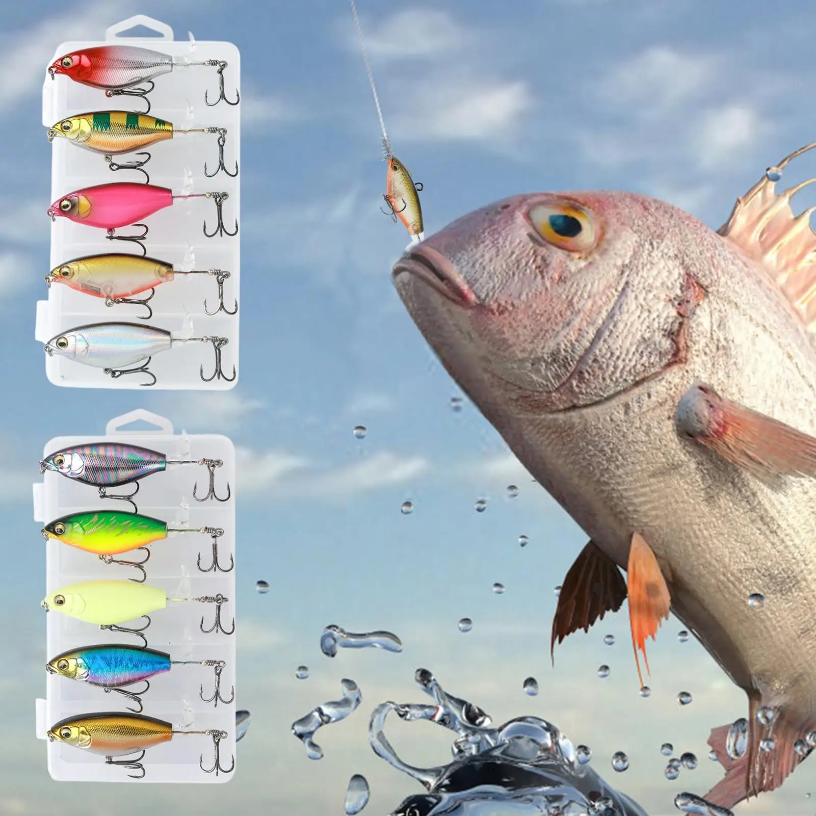 

5 шт. искусственные приманки для речного потока, пруда, озера, реалистичные инструменты для приманки рыбы, пропеллерная приманка, рыболовные снасти на большие расстояния