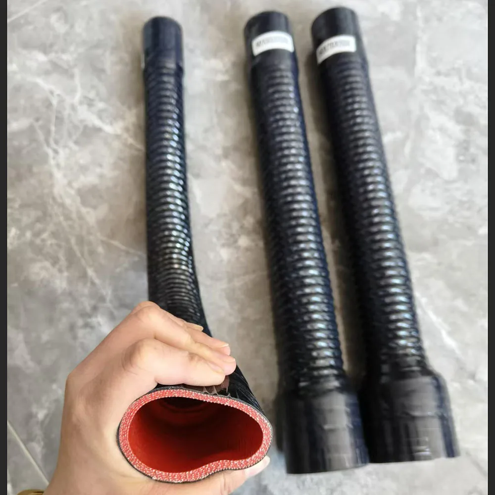 Automobile Woven fabric Large caliber Variable diameter Steel wire silicone hose Modified intake pipe for turbo engine black