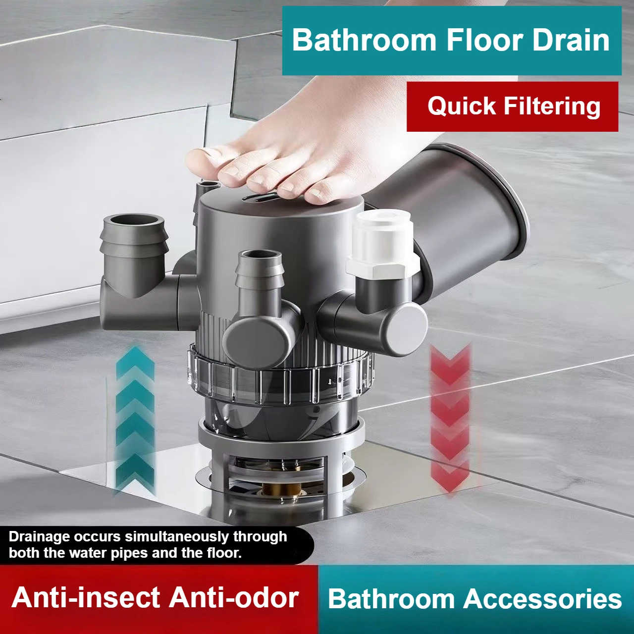 New Anti-insect Anti-odor Gadget Water Divider Connector Washing Machine Floor Drain Bathroom Anti-odor Device for Drainage