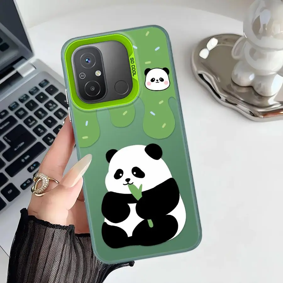 Capa traseira de telefone para Xiaomi Redmi 9T 10C A5 9C 13C 12C 14C A1 A2 Plus K60 Panda fofo