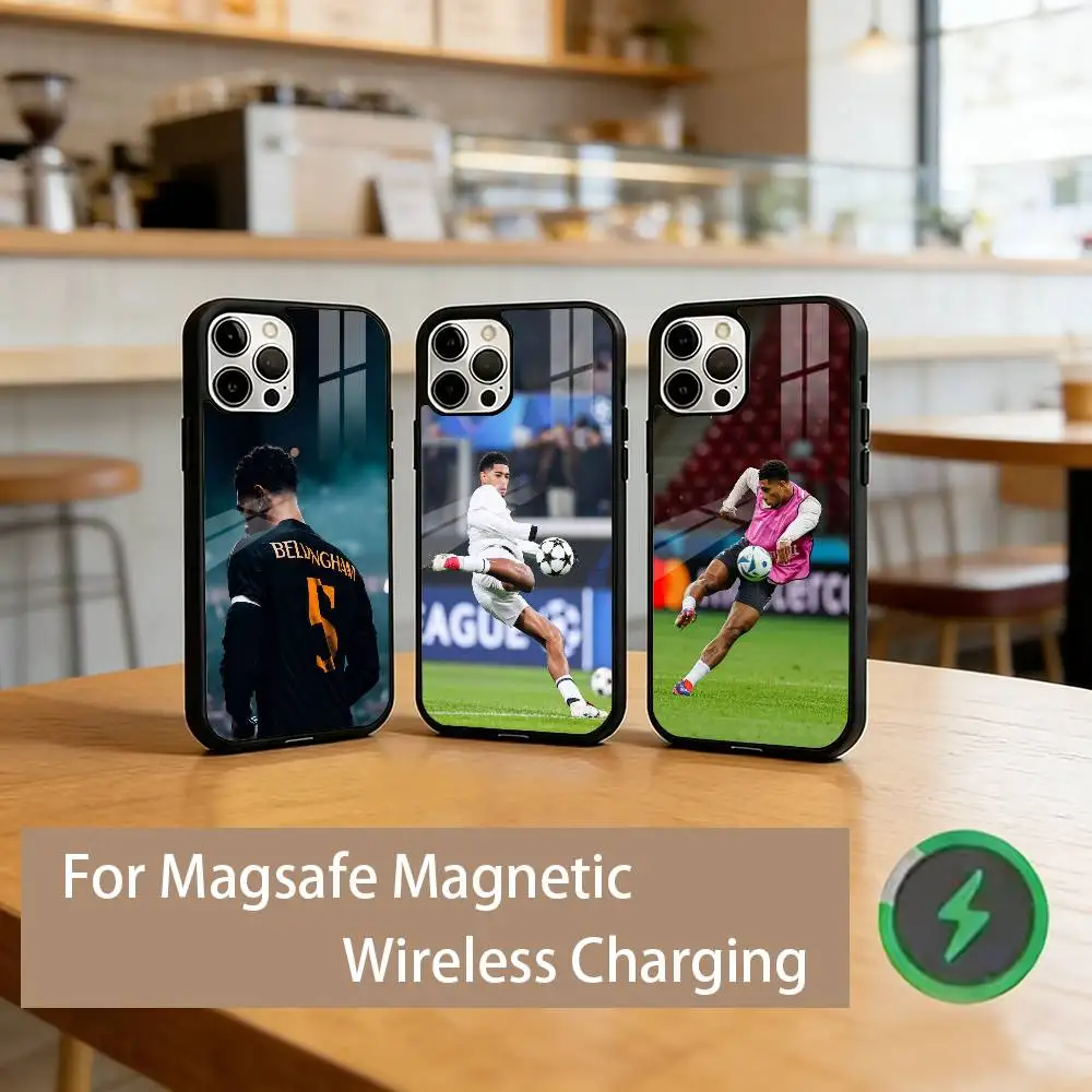 Football B-Bellingham Phone Case For iPhone17,16,15,14,13,12,11 Plus,Pro Magnetic with Magsafe Wireless Charging