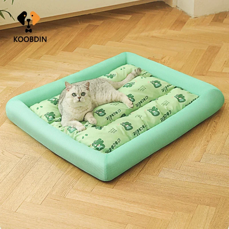 S-XL Pet Cat Mat Summer Cooling Mats for Dogs Breathable Dog Pad Dog Cat Sleeping Cool Cold Silk Washable Mats Summer Pet Bed