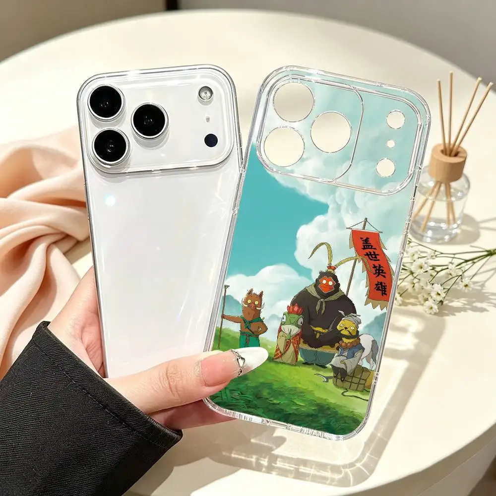 Little Monster Langlang Mountain Phone Case For iPhone 17 16 15 14 13 12 11 Mini Pro Max Plus Transparent Cover