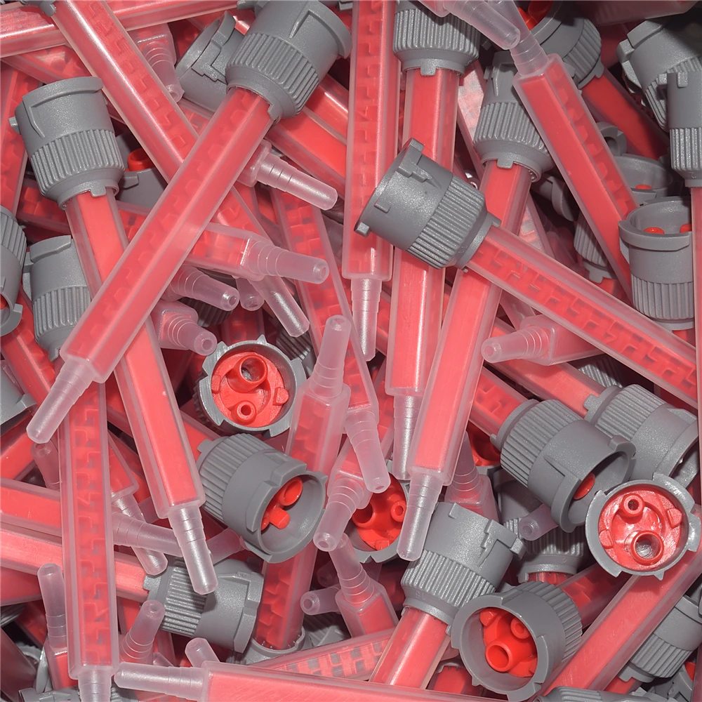 

2000pcs 10:1 Static Mixing Nozzles Epoxy Resin Adhesive Static Mixer AB Glues Mixed Tube Dual Cartridge Square Mixing Nozzle Set