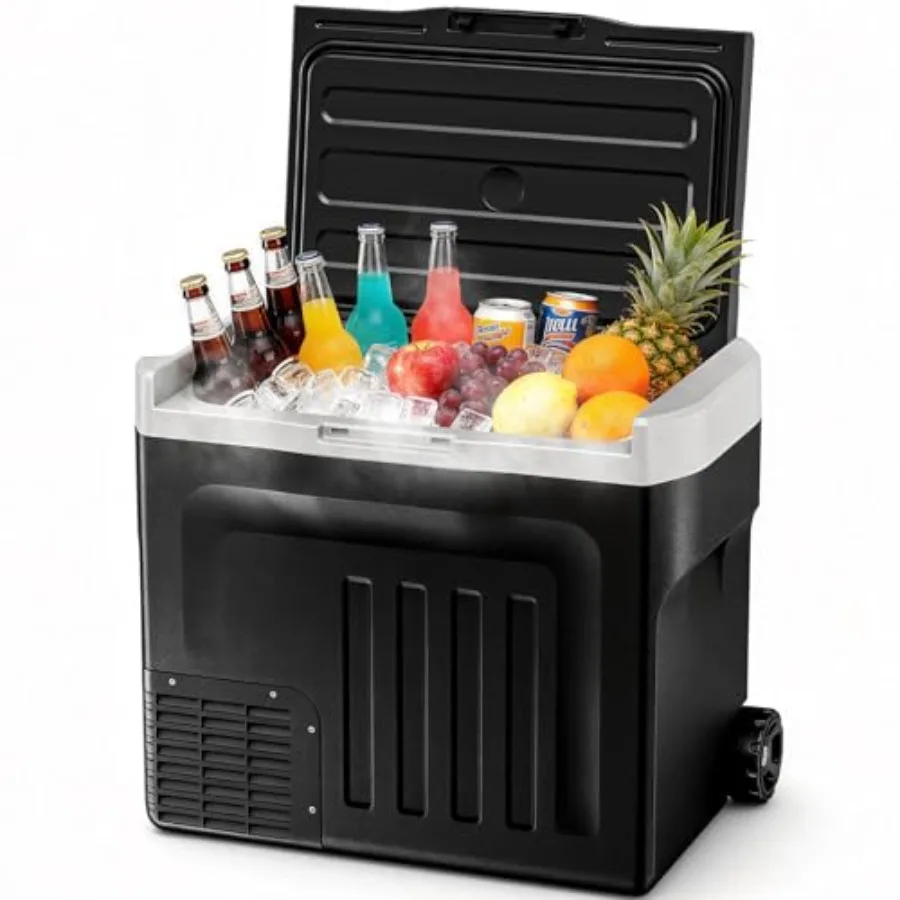 12 Volt Refrigerator 42QT 40L Compressor Electric Cooler Car Fridge -468 Portable Freezer 12V/24V DC 100-240V AC 12V Cooler wit