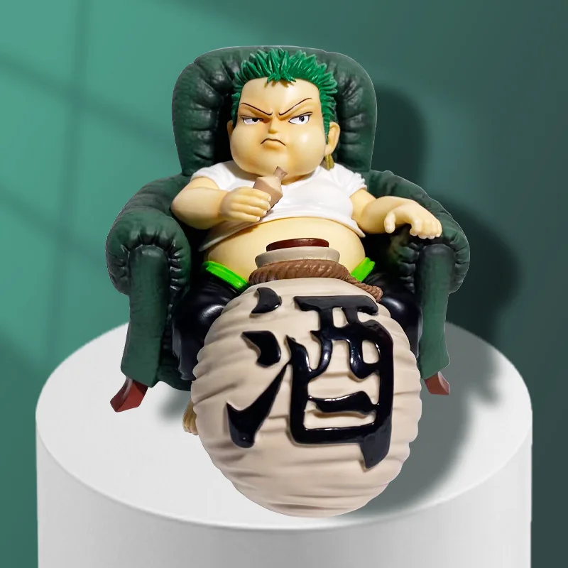 One Piece 14.5cm Gk Lightning Play Sitting Posture Fat House Series Fat Solon Lufei Shan Zhi Tide Play Ornaments Hand Model Gift