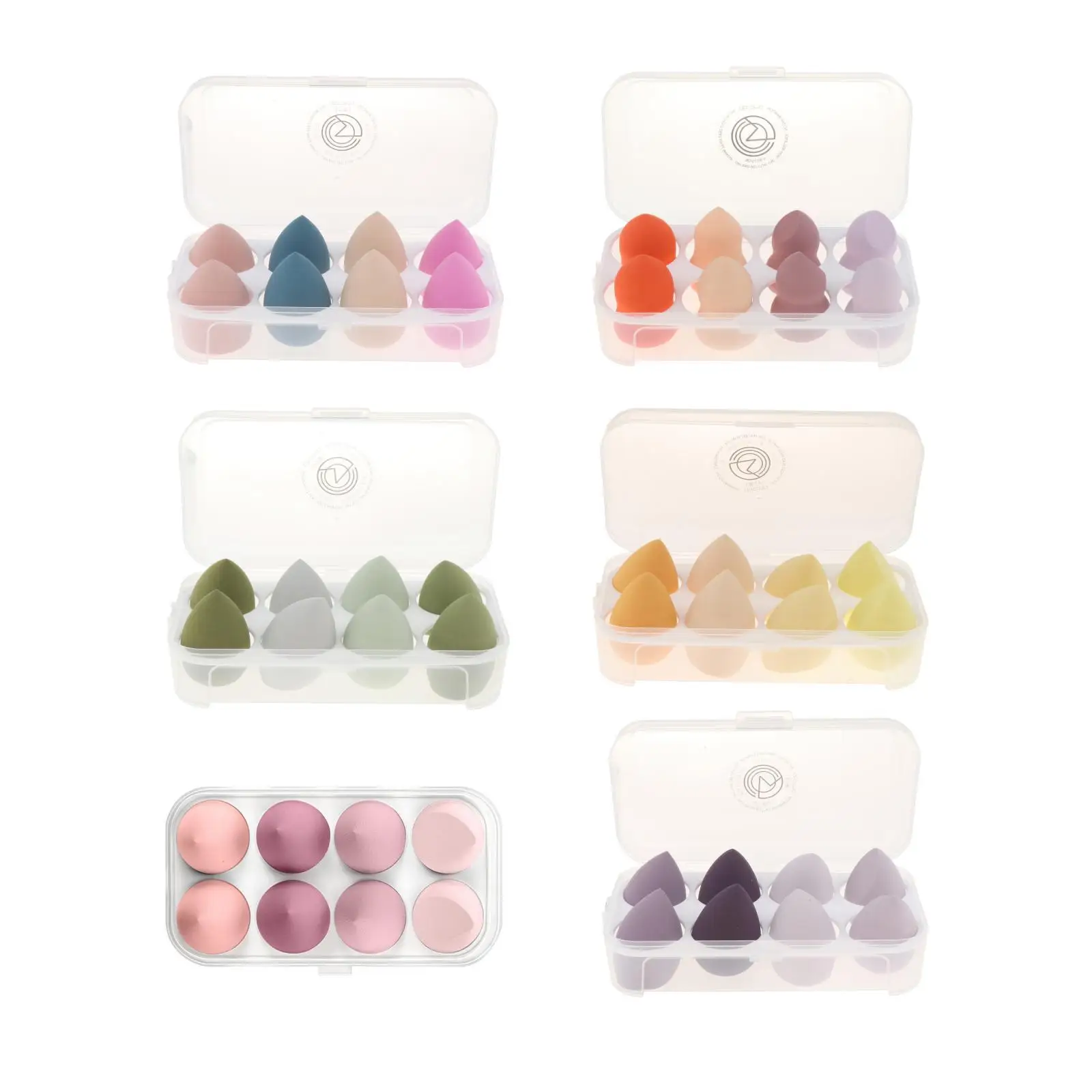 Ensemble d'éponges de maquillage, mélange de fond de teint liquide, correcteur liquide, bouffantes de cosmétiques multicolores pour tous les types de peau, 8 pièces