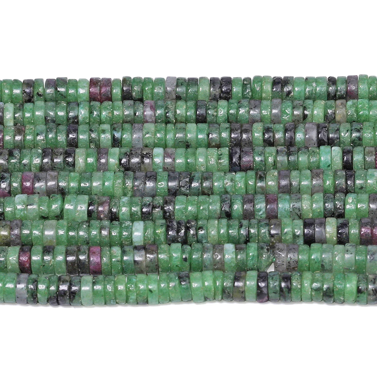 الطبيعية روبي Epidote الأحجار الكريمة حجر الخرز 4x1 مللي متر شقة مستديرة Rondelle شكل الخرز فضفاض خزر عازل لصنع المجوهرات اكسسوارات #6