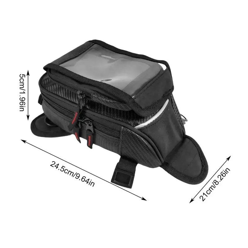 Bolsa de tanque para motocicleta, cubierta impermeable para lluvia, bolsa de tanque magnética, bolsillo transparente, impermeable, pantalla táctil, bolsillo frontal para