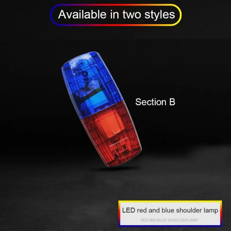 1~5Pcs Red Blue Shoulder Warning Light Police Shoulder Clip Light Sanitation Worker Safety Patrol Alarm Flash Signal Strobe Lamp