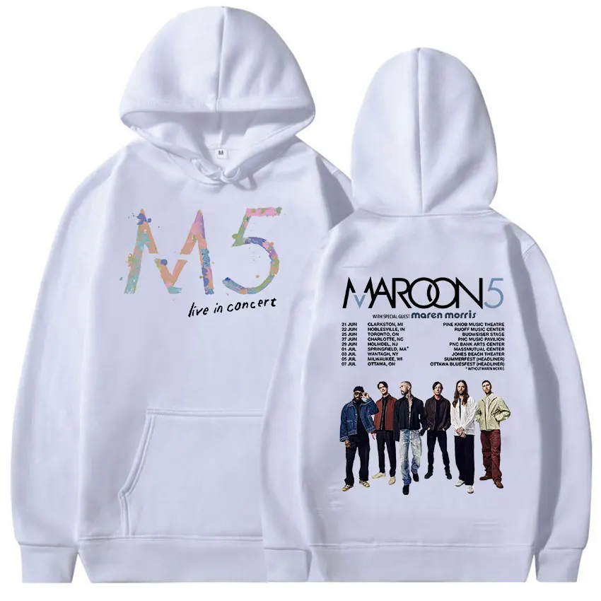 Rock Maroon 5 Tour 2024 New Hoodie Men Hip Hop Retro High Quality Sweatshirt Unisex Casual Pullover Oversized Hoodies Streetwear